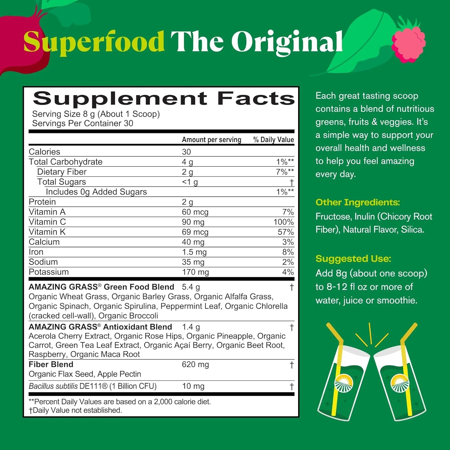Amazing Grass Green Superfood – Organic Wheatgrass & Super Greens | 30 Servings - Image 7