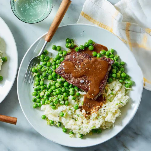 Braised Grass-Fed Lamb Stew with Peas and Mashed Potatoes (Gluten-free)
