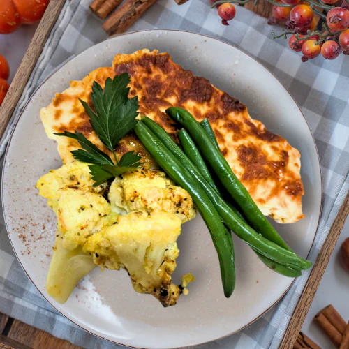 Chicken Breast Parmigiana with Green Beans & Roasted Lemon Parmesan Cauliflower (Gluten-free)