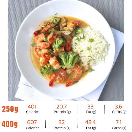 Curried Laksa Prawns with Cauliflower Rice & Crispy Tempeh. - Image 2