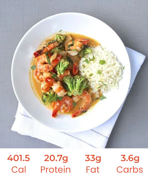 Curried Laksa Prawns with Cauliflower Rice & Crispy Tempeh - Image 2