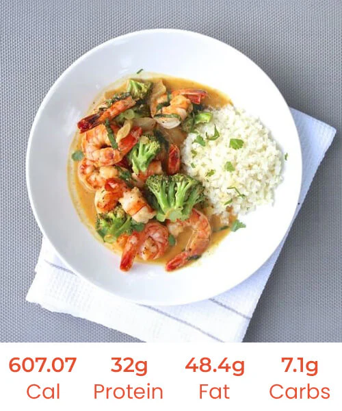 Curried Laksa Prawns with Cauliflower Rice & Crispy Tempeh - Image 3