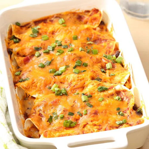 Free Range Chicken Enchiladas, Corn Kernel, Salsa and Sour Cream (NDIS)