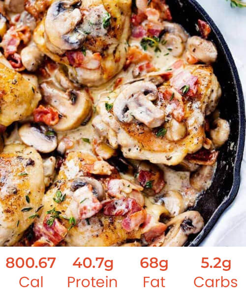 Free Range Keto Chicken Mushroom Bacon Alfredo with Seasonal Veggie (NDIS) - Image 3