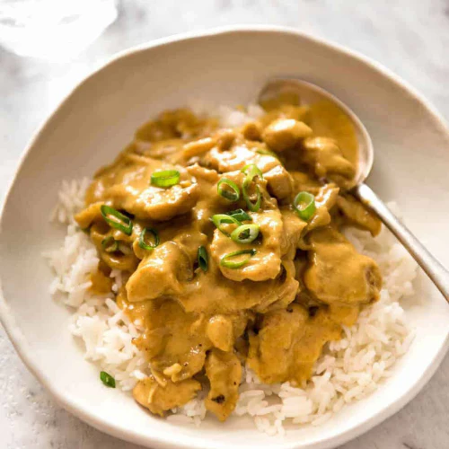 Free Range Satay Chicken with Basmati Rice ,Onions, Capsicums and Green Beans 250g (NDIS)
