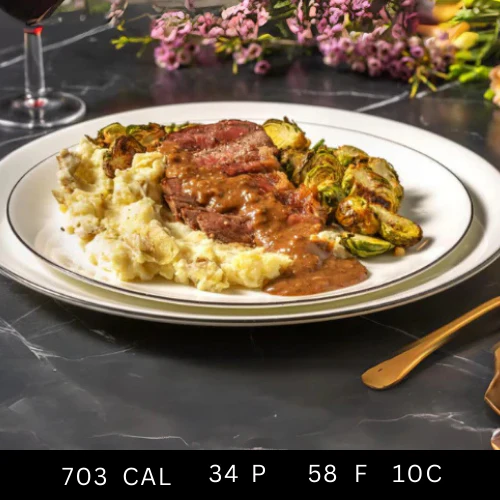 Garlic & Herb Roasted Beef with Roast Vegetables and Gravy - Image 2