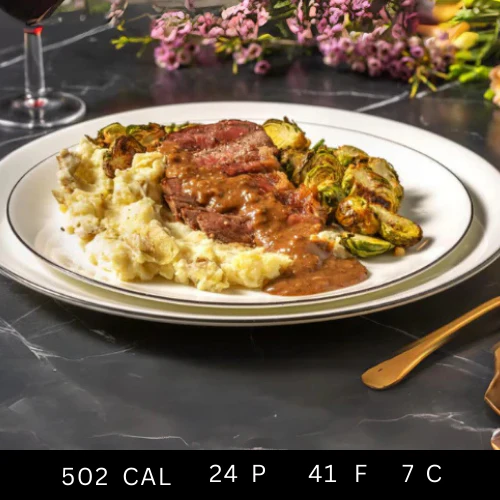 Garlic & Herb Roasted Beef with Roast Vegetables and Gravy - Image 3