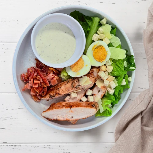 Grilled chicken breast with Bacon and Ceasar Salad (Organic)