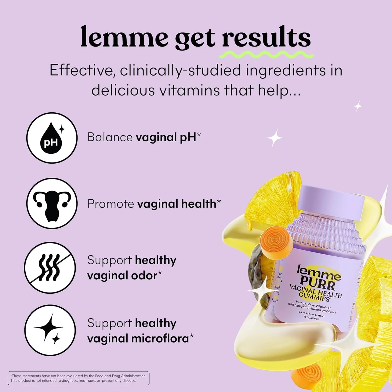 Lemme Purr Vaginal Health Probiotic Gummies – pH & Freshness Support | 60 Count - Image 3