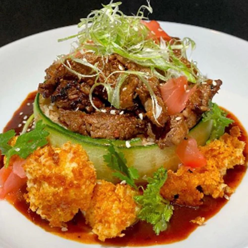 Mouth Tentalizing Korean BBQ Beef with Siracha Cauliflower and Konjac Noodles - 250g