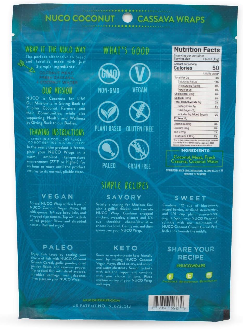 Nuco Coconut Cassava Wraps - Image 4