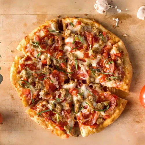 Pepperoni & Sausage Pizza.