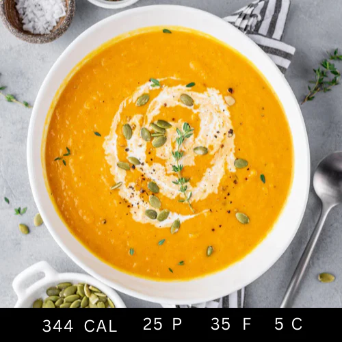 Pumpkin Soup with Spiced Minced Beef (Gluten-free) - Image 3