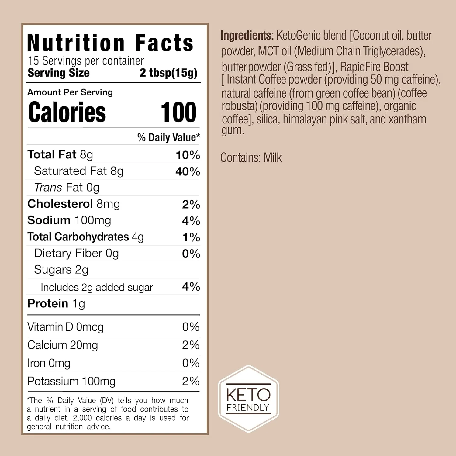 Rapid Fire Keto Coffee Mix – Instant, Fair Trade & Metabolism Support | 7.93 oz, 15 servings - Image 3