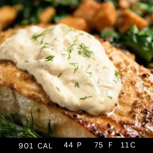 Responsibly Fished Roast Salmon with Cauliflower Salad, Roast Fennel and Tartare Sauce (Gluten-free) - Image 4