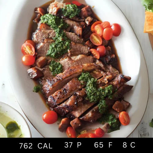 Slow Cooked Braised Beef Brisket, Cauliflower Mash with Chimmichuri Sauce - Image 4