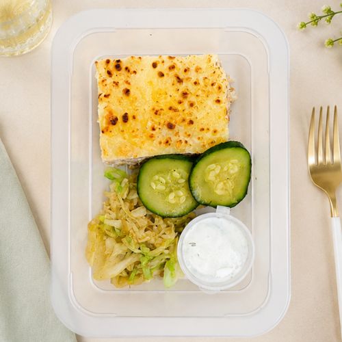 Tuna Bake, Braised Cabbage, Buttered Zucchini, Yoghurt Dip (NDIS) - Image 4