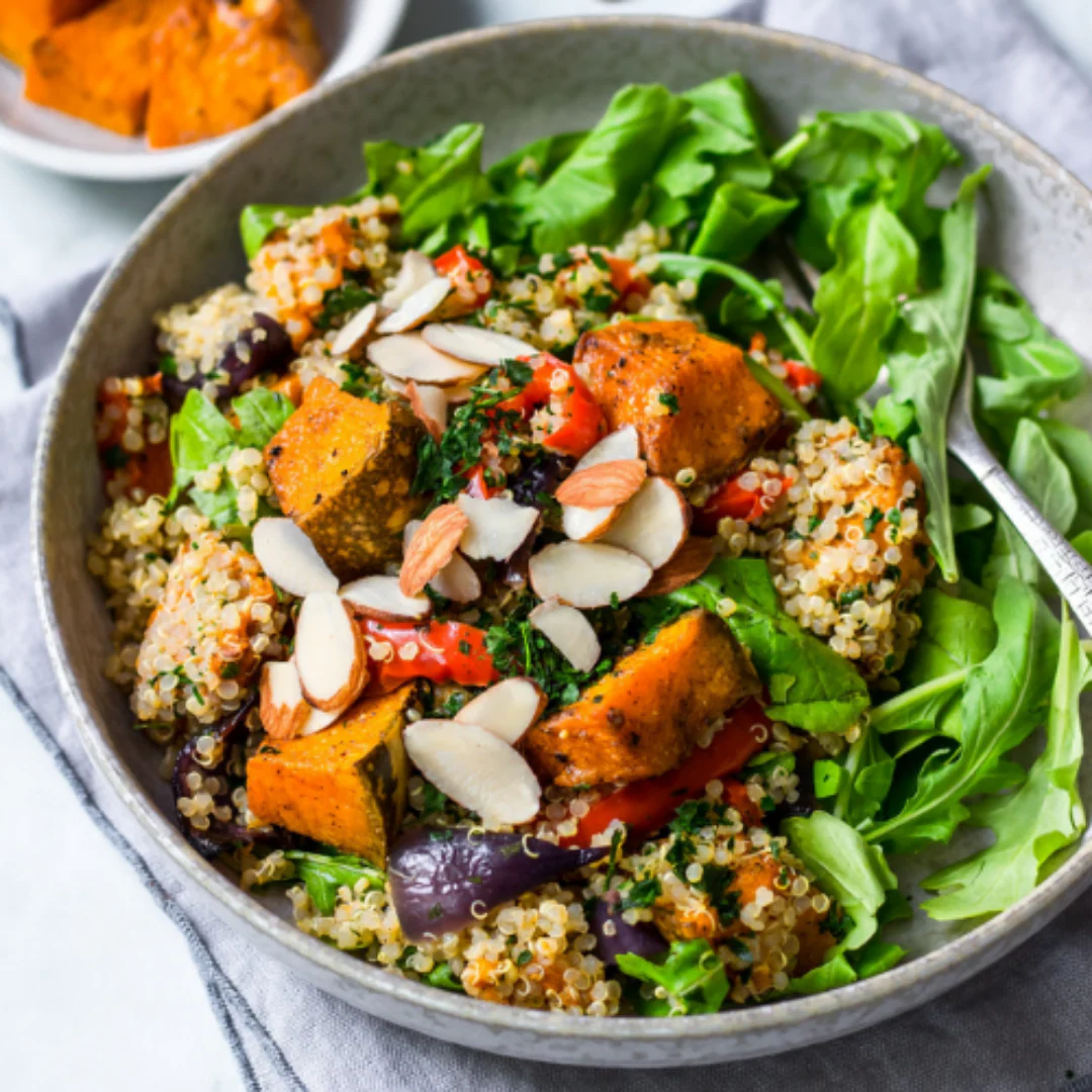 Vitality Salad Roast Pumpkin and Quinoa Salad with Spinach, Green Beans and Crumbled Feta Cheese (Gluten-free) - Image 2