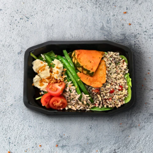 Vitality Salad Roast Pumpkin and Quinoa Salad with Spinach, Green Beans and Crumbled Feta Cheese (Gluten-free) - Image 3